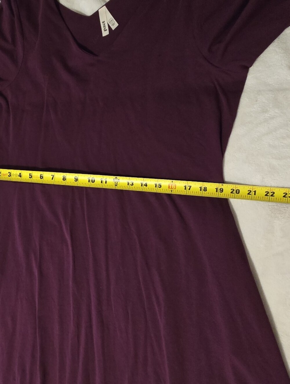 Pact Organic Cotton Fit & Flare V-Neck Midi Dress in Plum - Picture 8 of 11